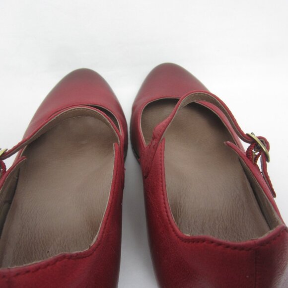 Dansko Loralie 37 US 6.5 7 Burnished Red Leather Hidden Wedge Mary Jane VGUC - Picture 15 of 16